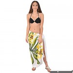 ISLAND STYLE CLOTHING Sarong Plumeria Frangipani Floral Pretty Beach Bikini Cover Up + Coconut Clip White B07F8QNXMV